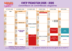 Calendrier Contrôleurs stagiaires Calendrier Contrôleurs stagiaires